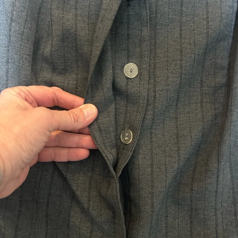 Women’s Rag Gray/black Pin Striped Blazer Size 16
